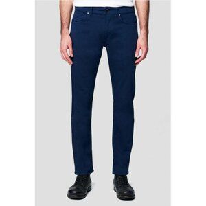 NEW Slim Fit Pants Navy‎ Blue Elastic Waist Zip Closure Minimalist Men's 32x32